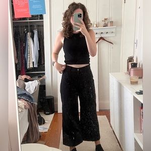 wide leg black pants